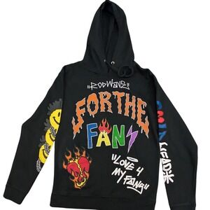 Rod Wave For The Fans Tour Hoodie Black Puff Print Rap Concert Sweatshirt Small